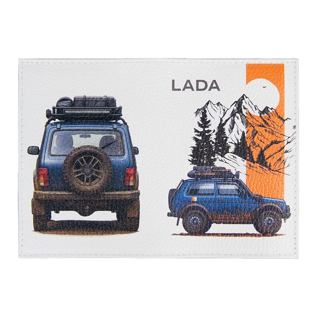 Обложка для паспорта Leather Sky Flotter Trend Print Sample Lada из натуральной кожи, белая