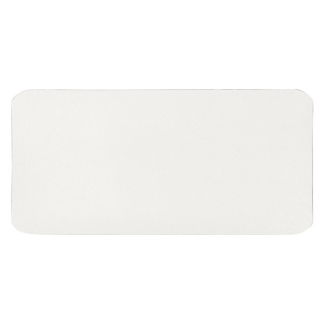 Шеврон Rectangle Cowhide размер 60*30 мм, белый, со скругленными углами