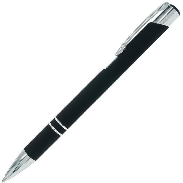 Ручка шариковая, Legend Soft Touch Mirror Silver Requis, черная