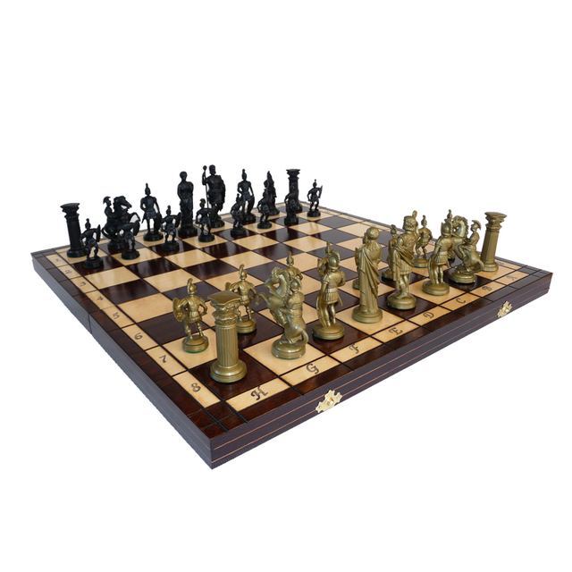 Шахматы Спартанцы 139 sparta, Madon Польша, - игровые фигуры из пластика в наборе с деревянной шахматной доской