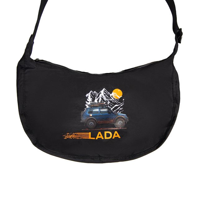 Сумка нейлоновая Messenger Bag Comfort  Explorel Print Sample Lada, черная